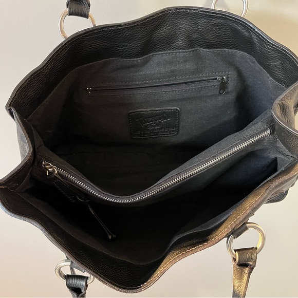 Valentina large leather rectangular tote bag - Picture 7 of 10